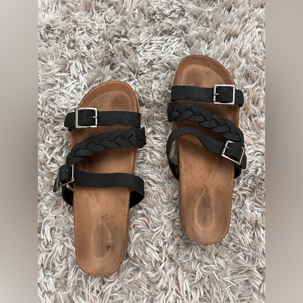 Women's Black Braided Sandals